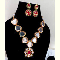 FS Collection Gold Plated Kundan Necklace Set
