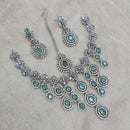 FS Collection Silver Plated AD Necklace Set