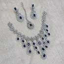 FS Collection Silver Plated AD Necklace Set