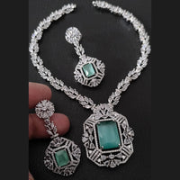 FS Collection Silver Plated AD Necklace Set
