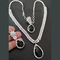 FS Collection Silver Plated AD Necklace Set
