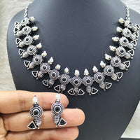 FS Collection Silver Plated Pota Stone Necklace Set