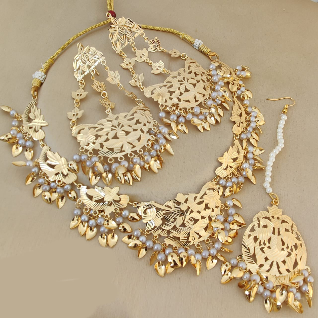 FS Collection Gold Plated Necklace Set