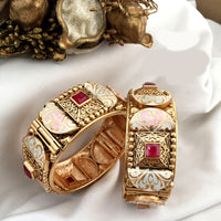 FS Collection Gold Plated Openable Bangles Set