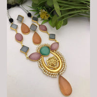 FS Collection Gold Plated Crystal Stone Necklace Set