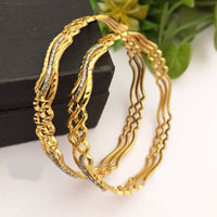 FS Collection Gold Plated Austrian Bangles Set