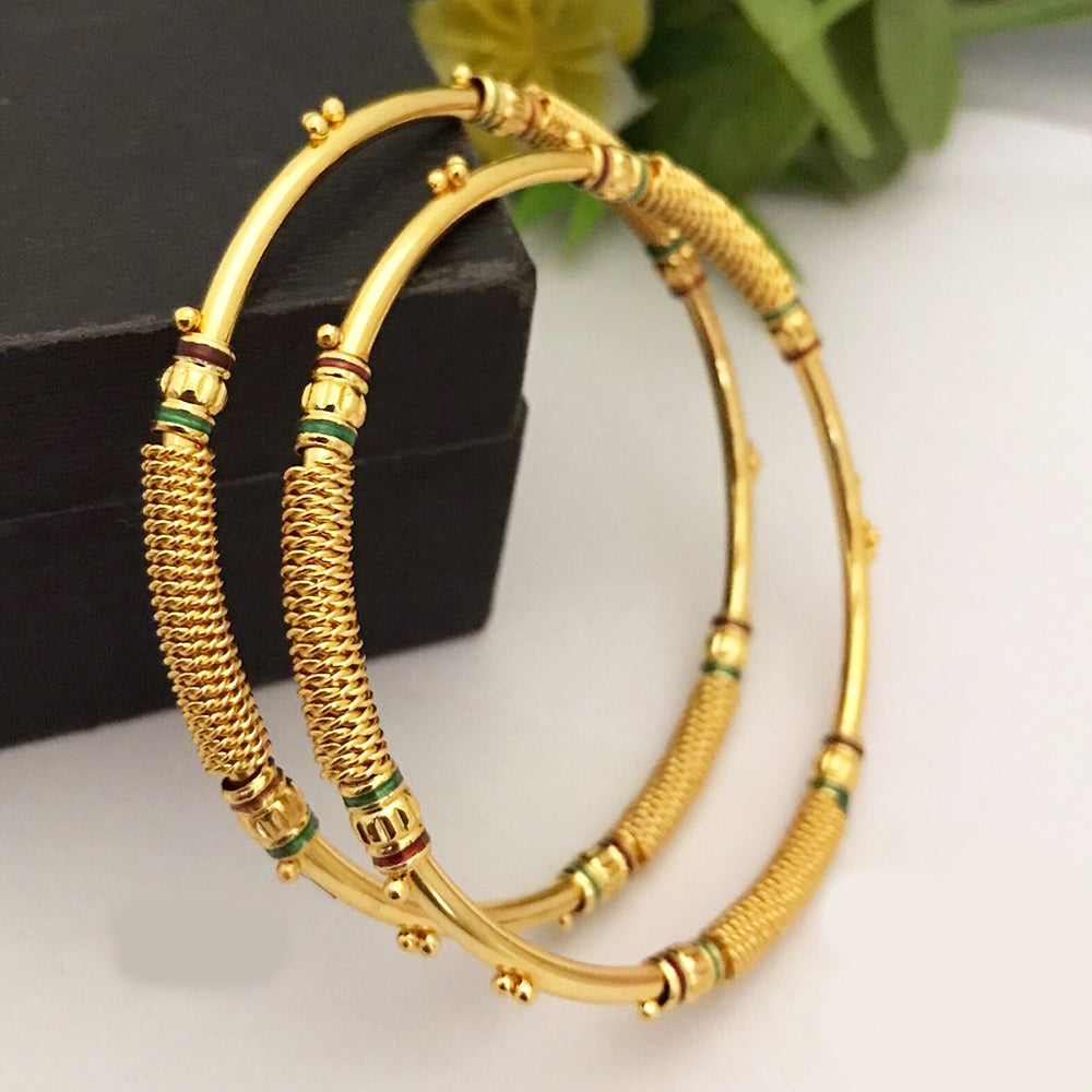 FS Collection Gold Plated Bangles Set