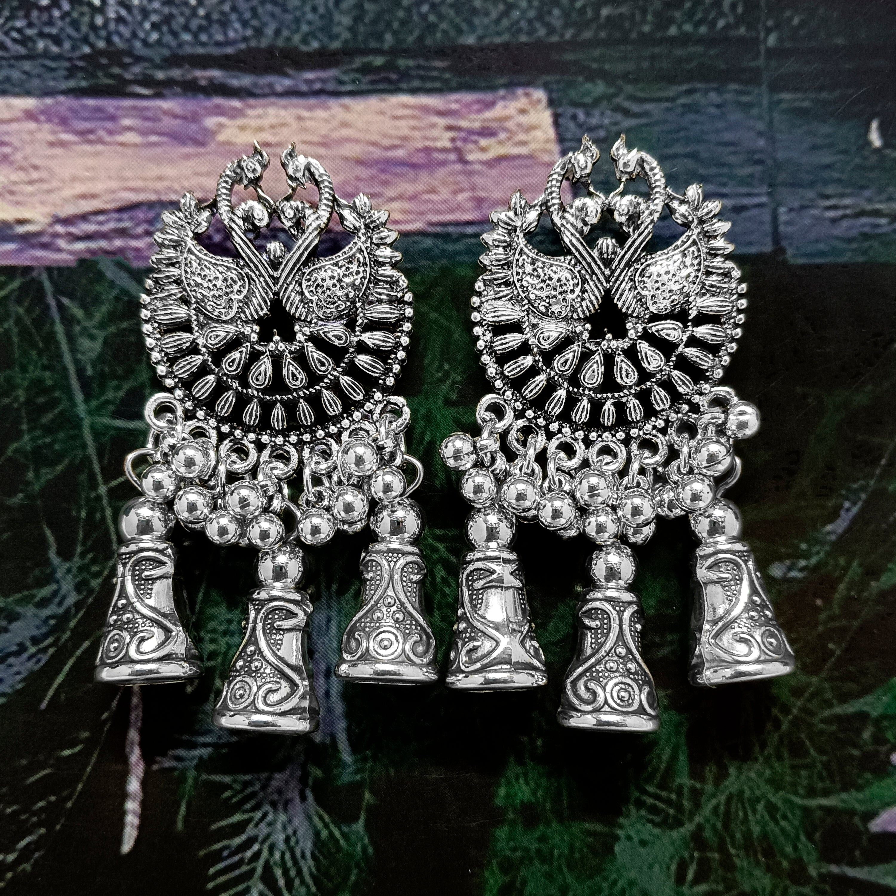 Darshan Jewels Oxidised Plated Dangler Earrings