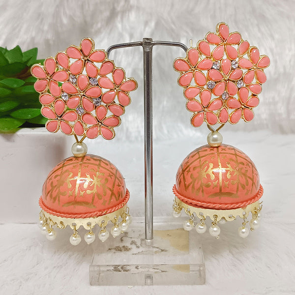 Matchit Woma Kundan & Meenakari Jhumkis Earrings - JW-11451022PE