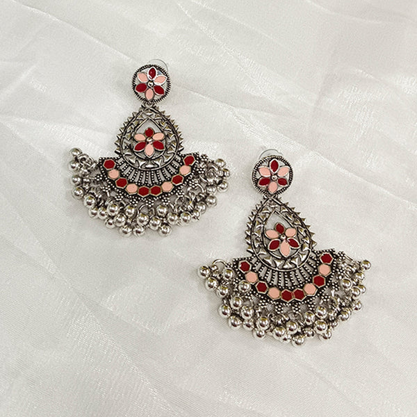 Matchit Meenakari Oxidised Plated Dangler Earrings - JW-11451026MR