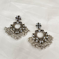 Matchit Meenakari Oxidised Plated Dangler Earrings - JW-11451029GY