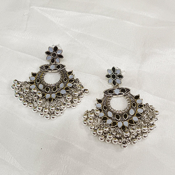 Matchit Meenakari Oxidised Plated Dangler Earrings - JW-11451029GY