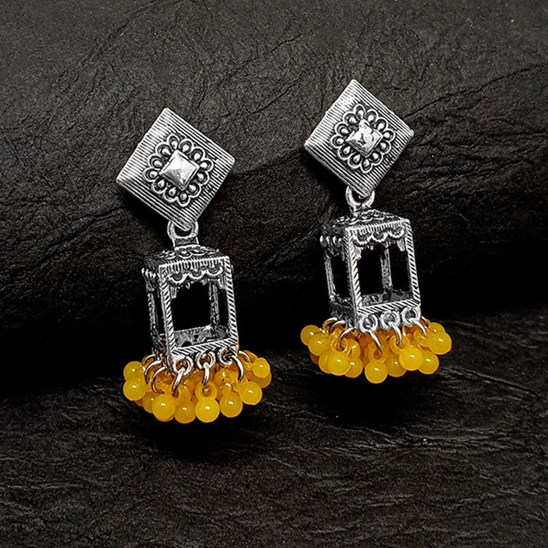 Bhavi Jewels Oxidised Plated Jhumki Earrings