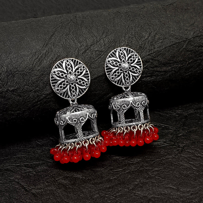 Bhavi Jewels Oxidised Plated Jhumki Earrings