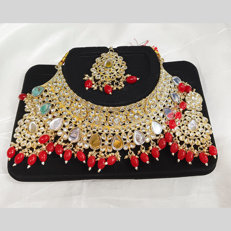 Matchit Kundan Stone Traditional Choker Set - JW-11471080RD