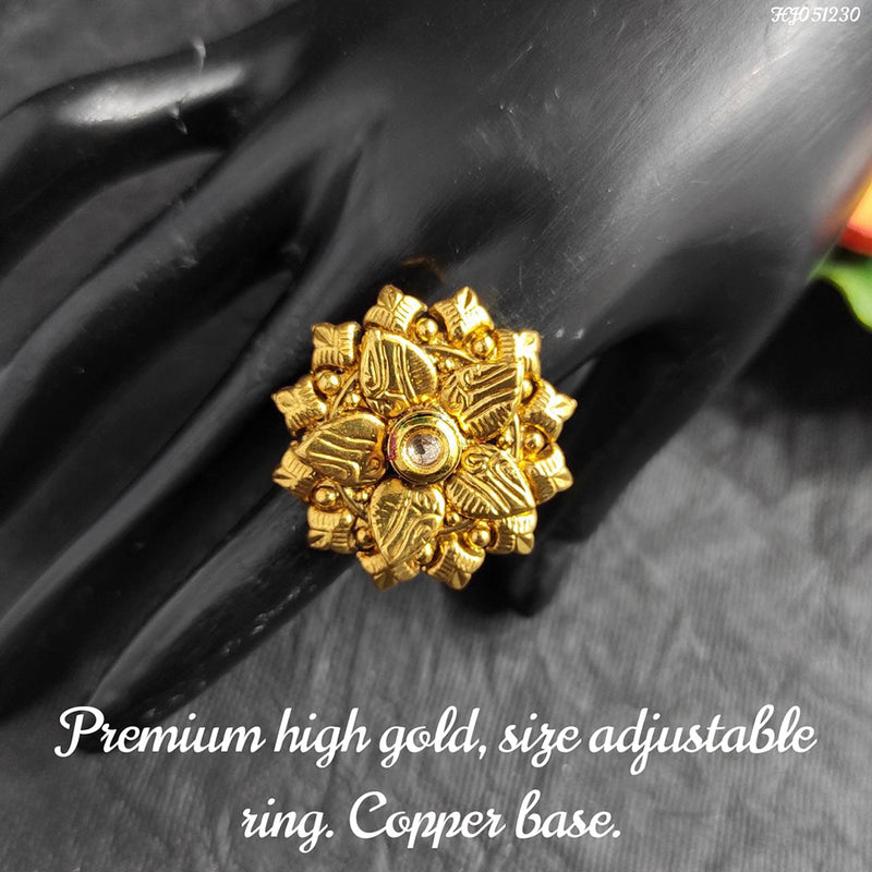 Raj Creations Gold Plated Adjustable Ring