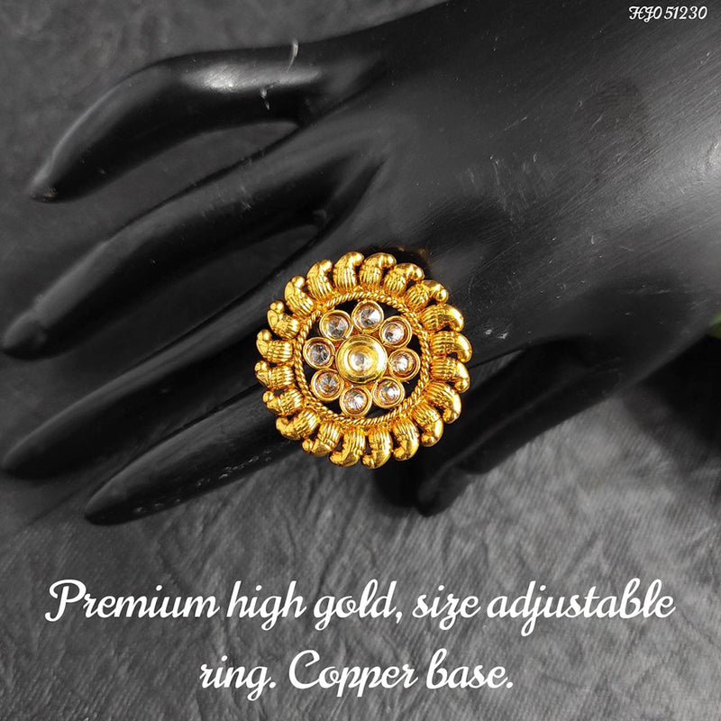 Raj Creations Gold Plated Adjustable Ring