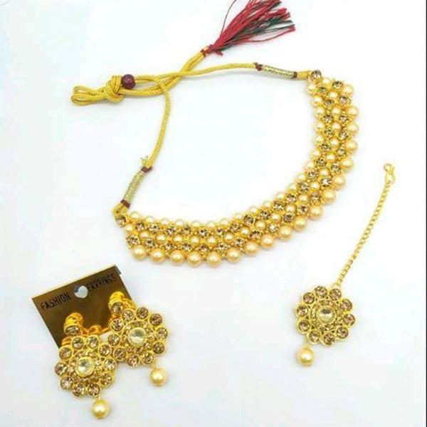 Raj Creations Gold Plated Austrian Stone Choker Necklace Set