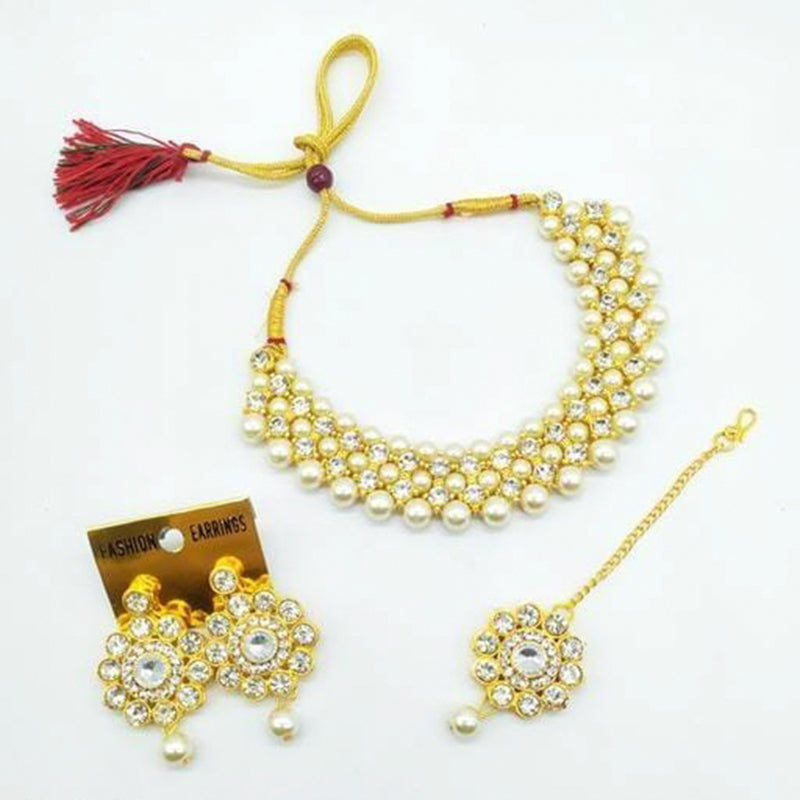 Raj Creations Gold Plated Austrian Stone Choker Necklace Set