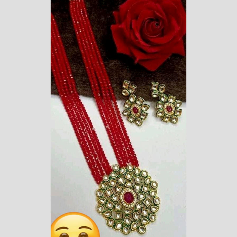 Raj Creations Kundan Stone Haram  Necklace Set