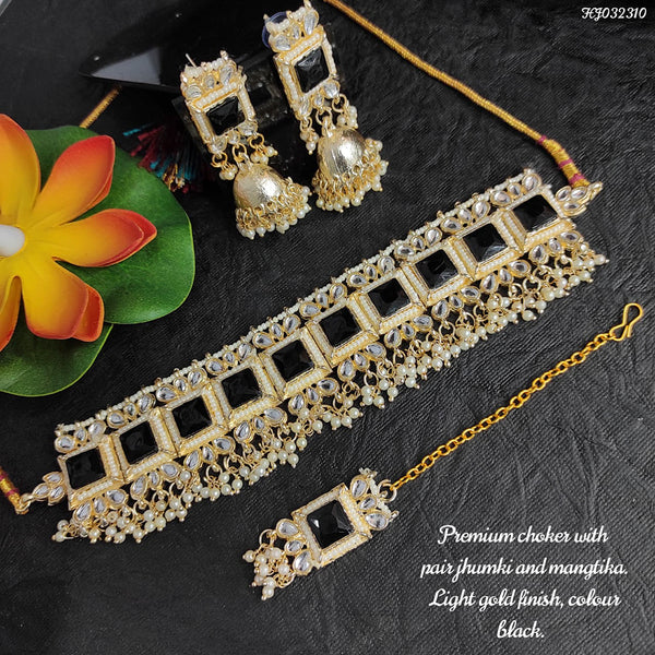 Raj Creations Gold Plated Choker Necklace Set