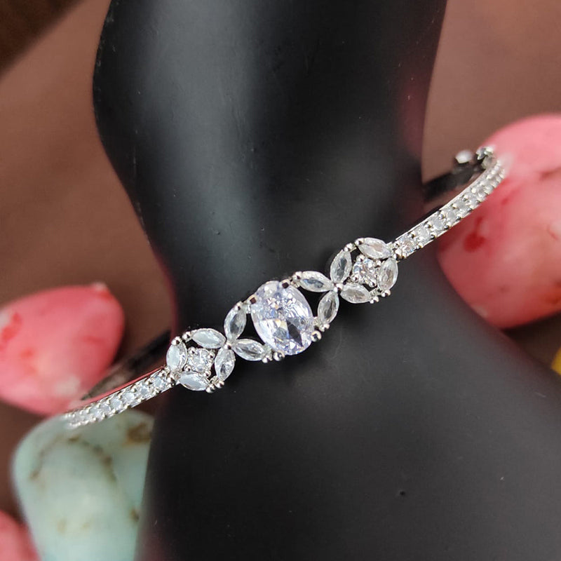 Raj Creations Silver Plated Crystal Stone Bracelet