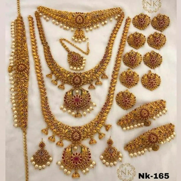 Sangita Creation Gold Plated Bridal Set