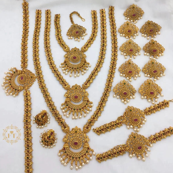 Sangita Creation Gold Plated Bridal Set