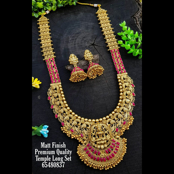 Sangita Creation Gold Plated Pota Stone Necklace Set