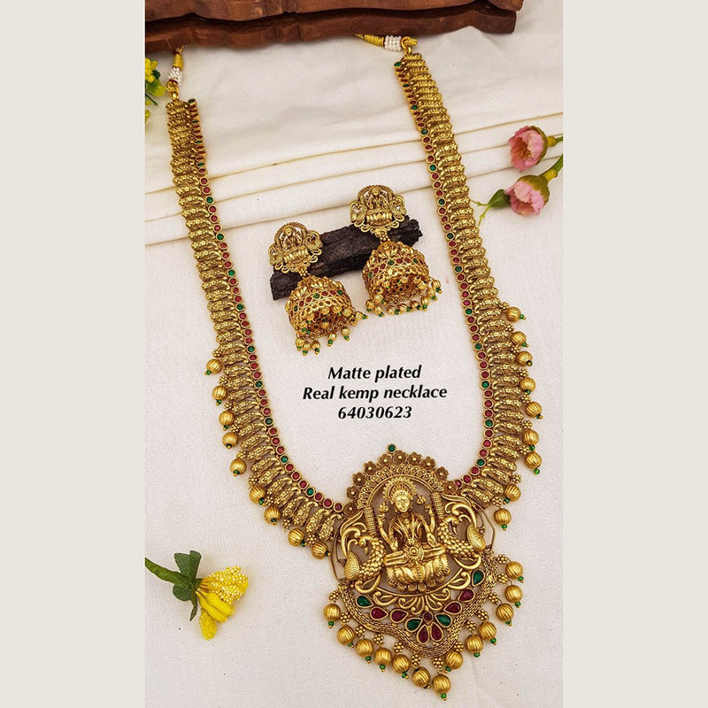 Sangita Creation Gold Plated Pota Stone Necklace Set