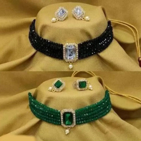 Shrishti Fashion Gold Plated Choker Necklace Set Combo