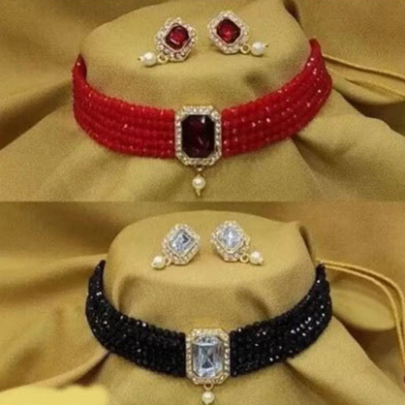 Shrishti Fashion Gold Plated Choker Necklace Set Combo