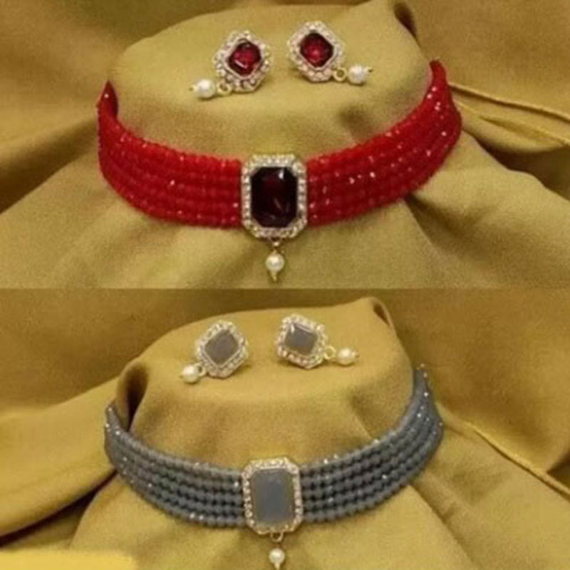 Shrishti Fashion Gold Plated Choker Necklace Set Combo