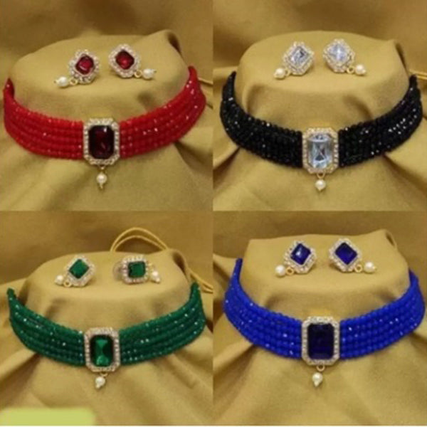 Shrishti Fashion Gold Plated Choker Necklace Set Combo