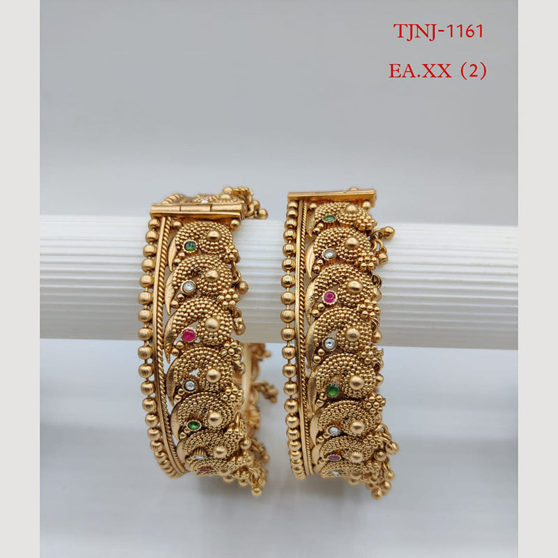 Choice Gold Plated Pota Stone Bangles Set