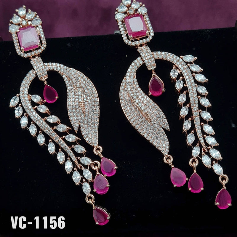 Vivah Creations Gold Plated AD Stone dangler Earrings