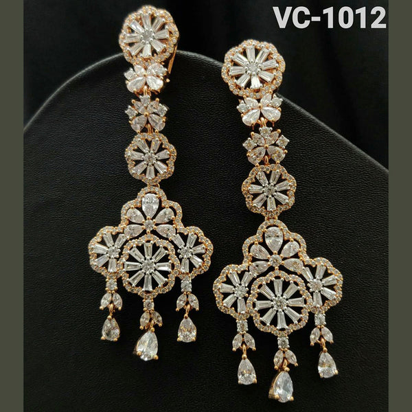 Vivah Creations Gold Plated AD Stone dangler Earrings