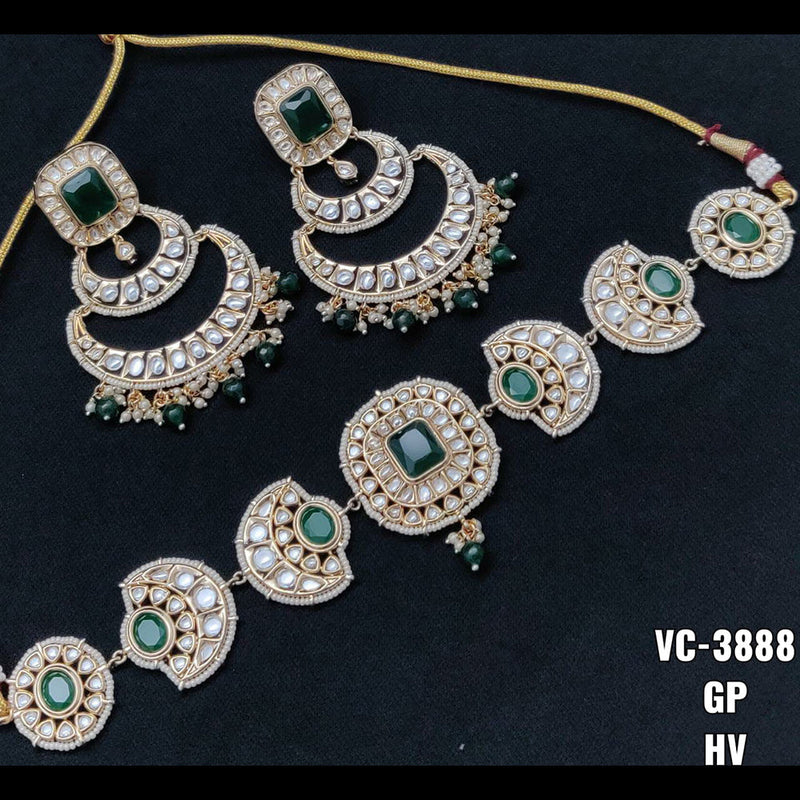 Vivah Creations Gold Plated Kundan Stone Choker Necklace Set