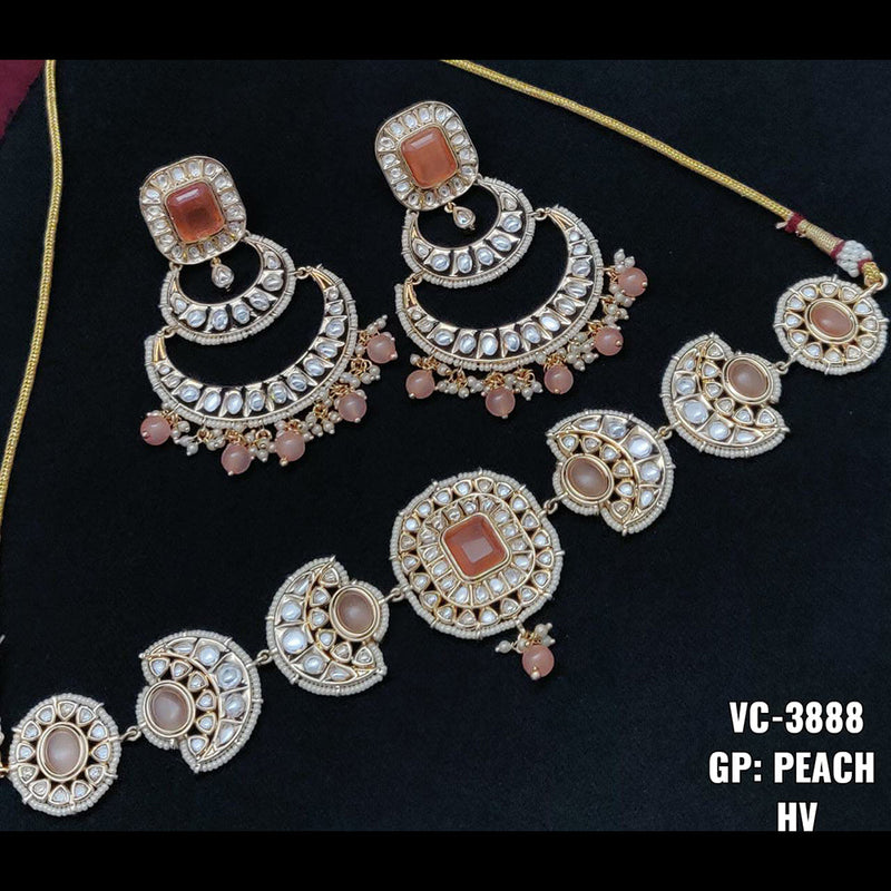 Vivah Creations Gold Plated Kundan Stone Choker Necklace Set