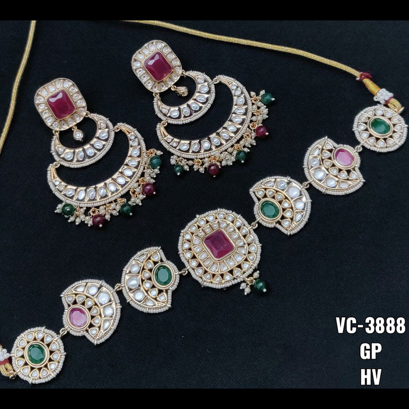 Vivah Creations Gold Plated Kundan Stone Choker Necklace Set