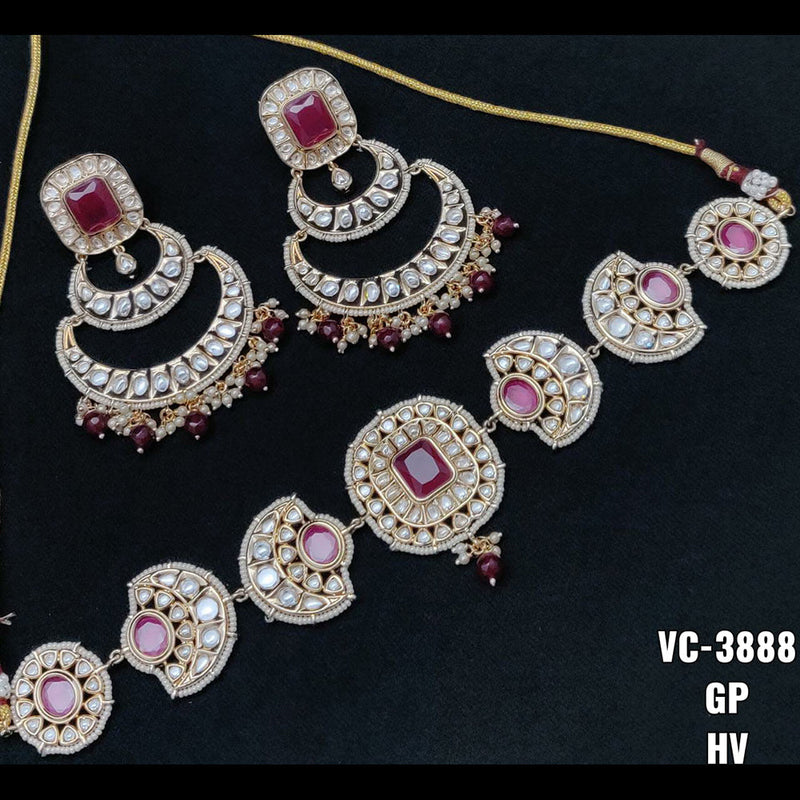 Vivah Creations Gold Plated Kundan Stone Choker Necklace Set