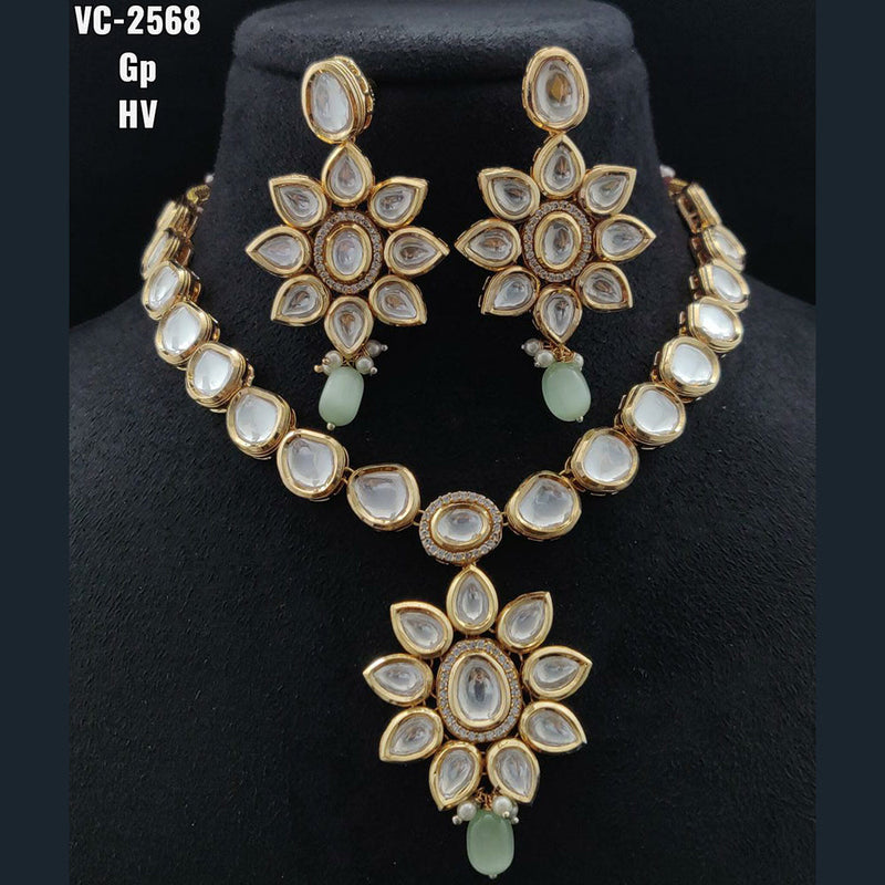 Vivah Creations Gold Plated Kundan Stone Necklace Set