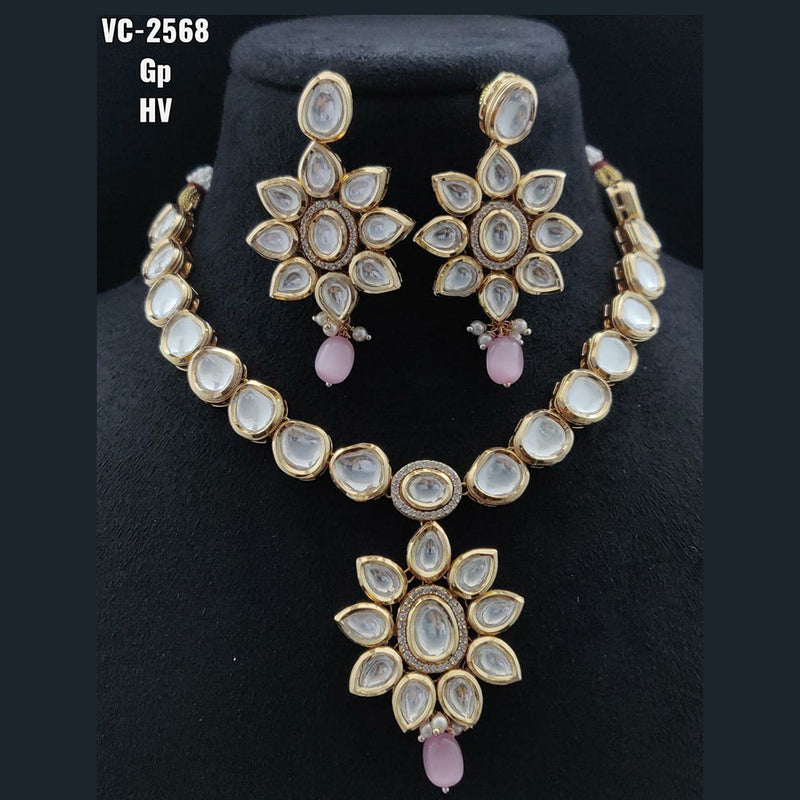 Vivah Creations Gold Plated Kundan Stone Necklace Set