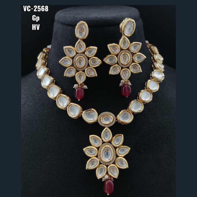 Vivah Creations Gold Plated Kundan Stone Necklace Set