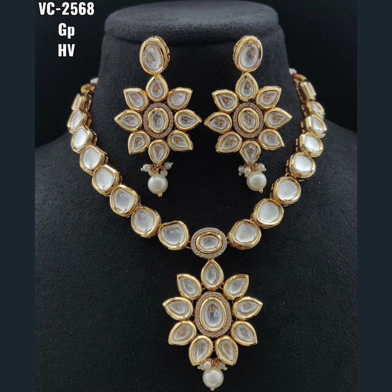 Vivah Creations Gold Plated Kundan Stone Necklace Set