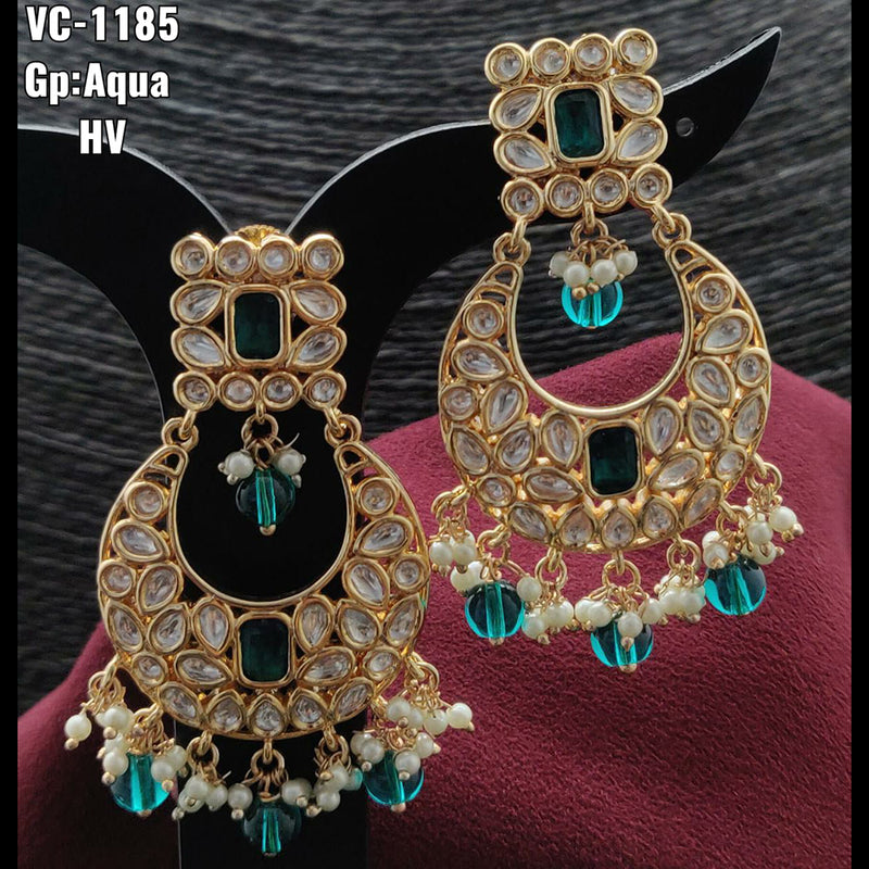 Vivah Creations Gold Plated Kundan & Beads dangler Earrings