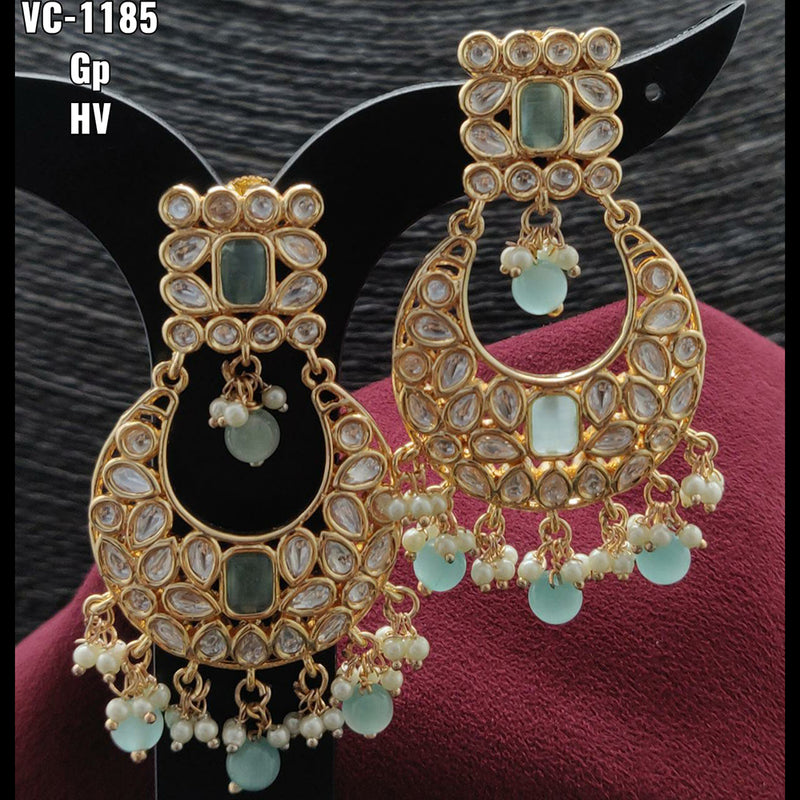 Vivah Creations Gold Plated Kundan & Beads dangler Earrings