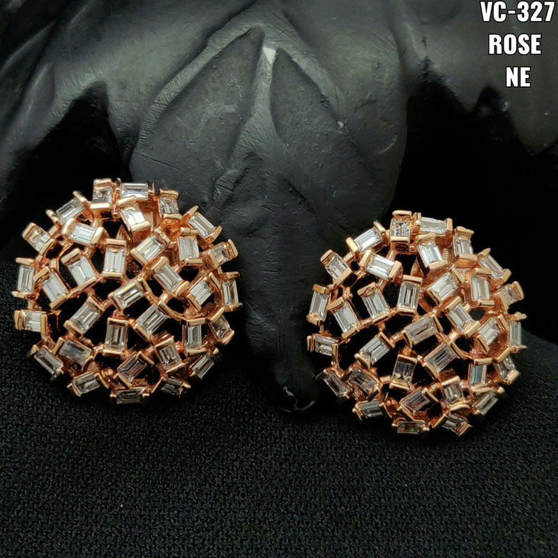 Vivah Creations Rose Gold Plated Stud Earrings