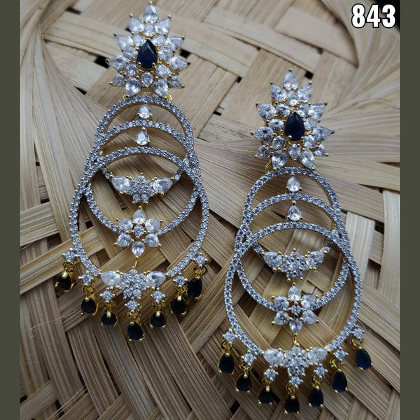 Vivah Creations Gold Plated AD Stone Dangler Earrings