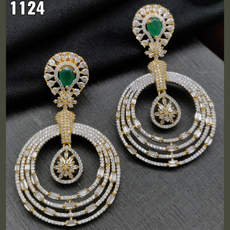 Vivah Creations Gold Plated AD Stone Dangler Earrings